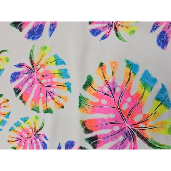 SUNDAY SWAGGER Men's L Multicolor Palm Leaf Short Sleeve Polo Golf Shirt Top Tee - Picture 2 of 7